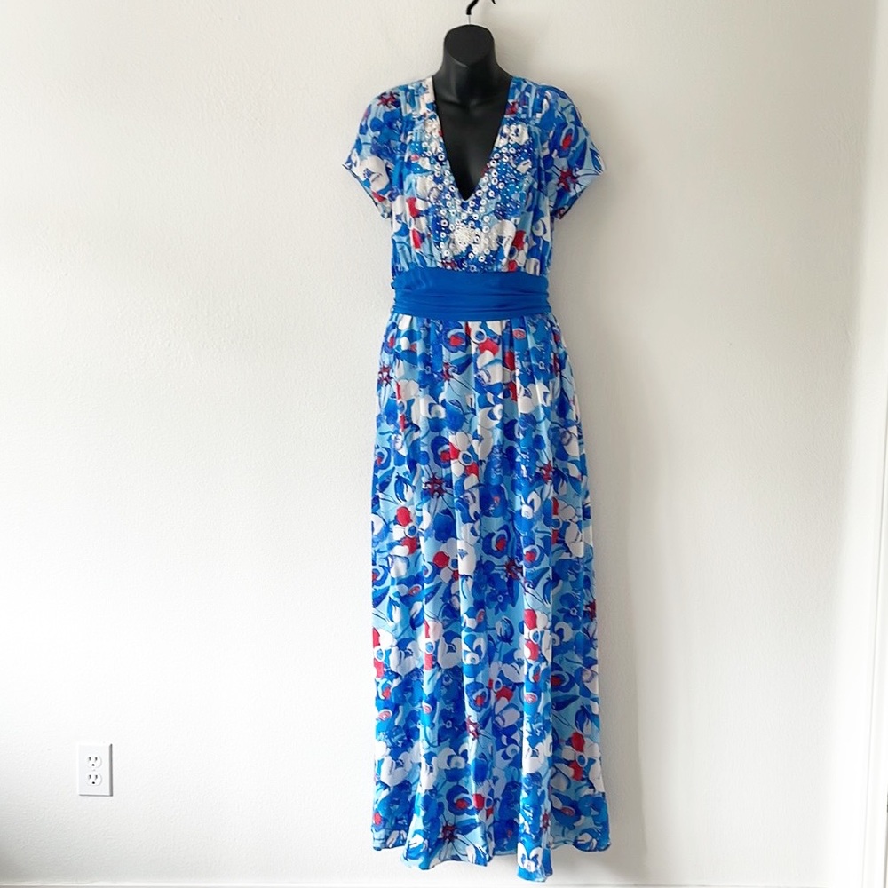 Arabella Blue Poppy Dress Peter Som For Made In Kind - Picture 13 of 16